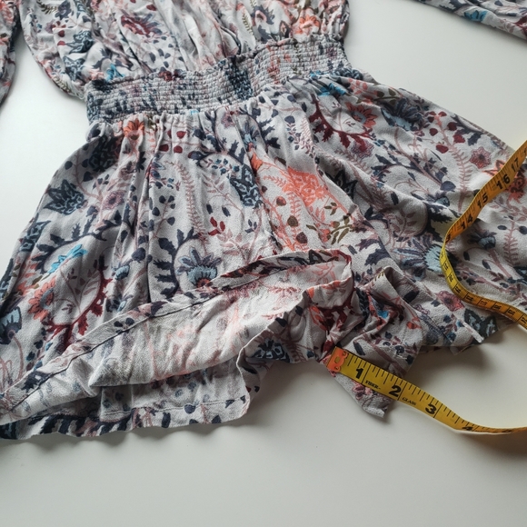 Free People "Pretty and Free" off the shoulder floral romper, size xs - Picture 8 of 10